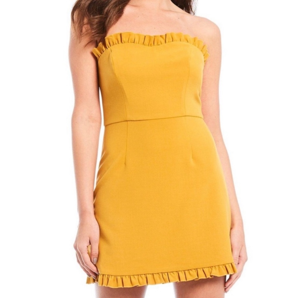 French Connection Mustard Strapless Cocktail Dress - BRAND NEW WITHOUT TAGS